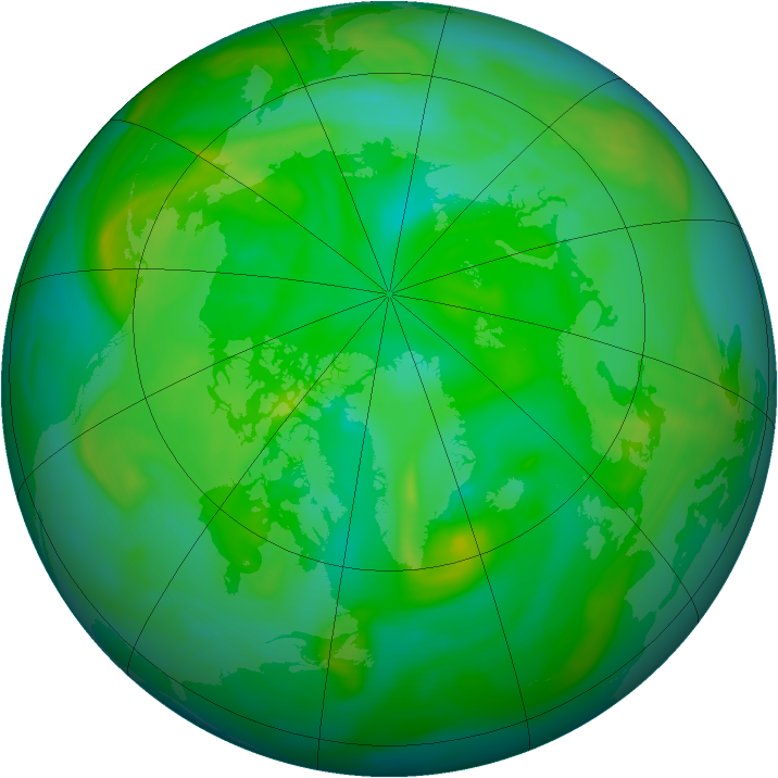 Arctic ozone map for 16 July 2005
